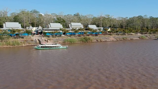 Boat on the shore of the Mekong river