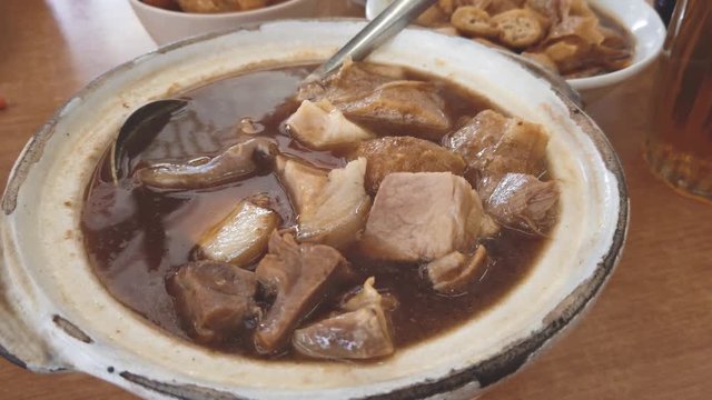 Malaysian stew of pork and herbal soup, ba kut teh