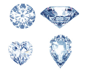  diamond and gemstone on clear background