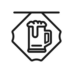 signboard for beer. minimal thin line web icon. simple vector illustration outline. concept for website or app.