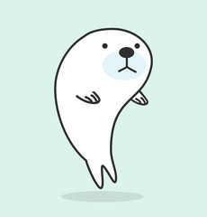 Happy Cartoon sea lion
