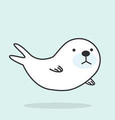 Happy Cartoon sea lion vector