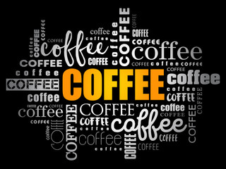 Coffee words cloud collage, art concept background