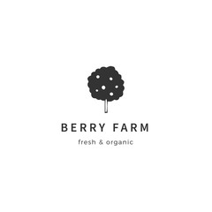 A fruit tree, vector minimal object. Hand drawn logo template.