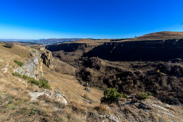 the Caucasus mountains in the fall. sunny day.