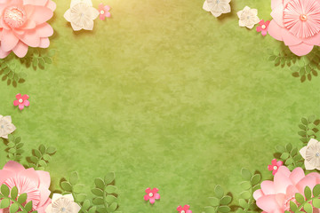 Paper flowers on grassland