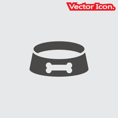 Dog bowl icon isolated sign symbol and flat style for app, web and digital design. Vector illustration.