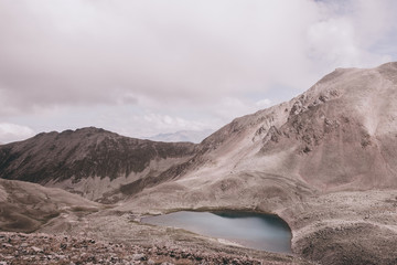Lake scenes in mountains, national park Dombai, Caucasus, Russia, Europe