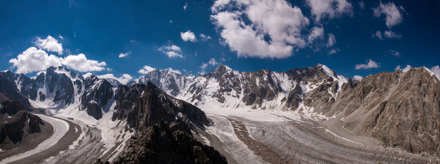 .incredibly beautiful mountains with snow-covered peaks in Ala Archa National Park