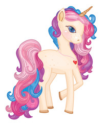 Vector cute  unicorn cartoon. © rvika