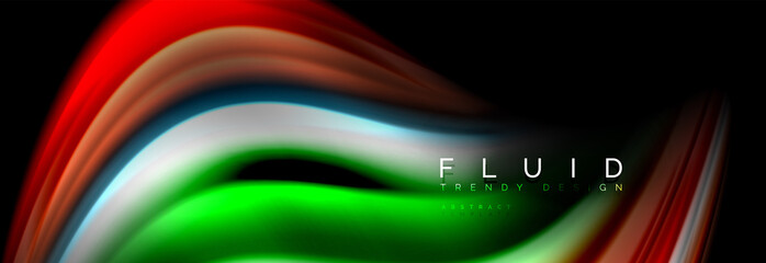 Fluid wave line background or pattern. Geometric technology abstract background. Movement effect.