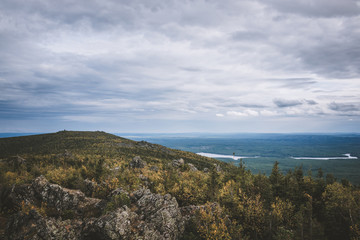 Closeup mountains scenes in national park Kachkanar, Russia, Europe