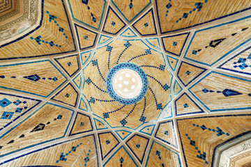 Ceiling decorated with blue tile in Sultan Amir Ahmad Bathhouse