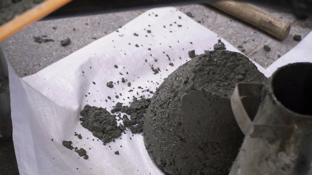 Samples of concrete for strength tand quality test