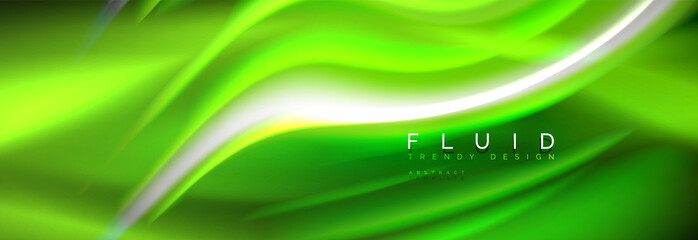 Fluid color neon wave lines background, neon liquid color futuristic paint template
