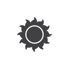 Sun shine vector icon. filled flat sign for mobile concept and web design. Abstract sun simple solid icon. Solar symbol, logo illustration. Pixel perfect vector graphics