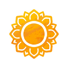 Beautiful Sun With Structure. Hand Drawn.