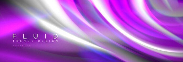 Fluid colors mixing glowing neon wave background, holographic texture