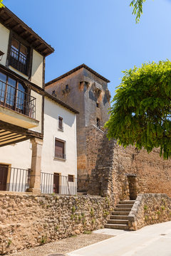 Covarrubias, Spain. Defensive tower of the X century and the fortress wall