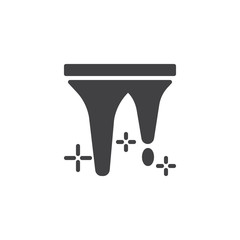 Snow icicles vector icon. filled flat sign for mobile concept and web design. Melting icicles simple solid icon. Spring time symbol, logo illustration. Pixel perfect vector graphics