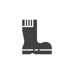 Protective rubber boot vector icon. filled flat sign for mobile concept and web design. Waterproof boot simple solid icon. Symbol, logo illustration. Pixel perfect vector graphics