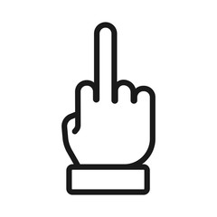 shows pic with finger. minimal thin line web icon. simple vector illustration outline. concept for infographic website or app.