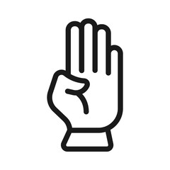 hand gesture. minimal thin line web icon. simple vector illustration outline. concept for infographic website or app.