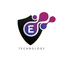 Techno Shield E Letter Logo