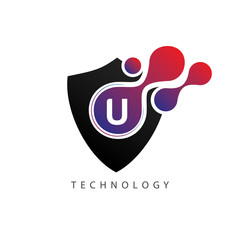 Techno Shield U Letter Logo