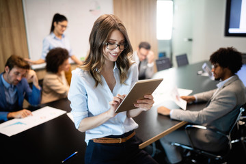 Business people conference and meeting in modern office