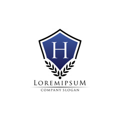 Fototapeta na wymiar Classy Shield H Letter Logo