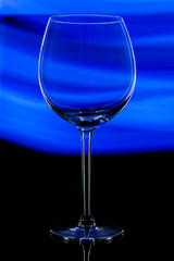 Wine glass on a black background