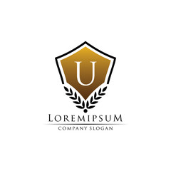 Classy Shield U Letter Logo
