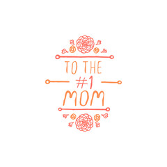 Happy mothers day handlettering element on white background