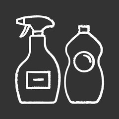 Cleaning chemicals chalk icon