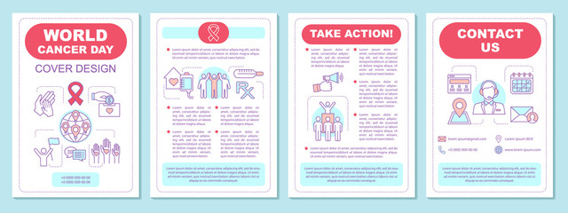 Naklejka premium World cancer day brochure template layout