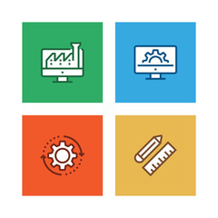 3D PRINTING AND MODELLING LINE ICON SET