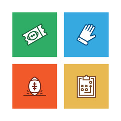 AMERICAN FOOTBALL LINE ICON SET