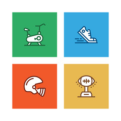 AMERICAN FOOTBALL LINE ICON SET