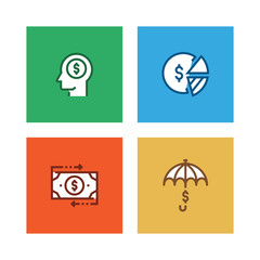 BUSINESS ECONOMICS LINE ICON SET