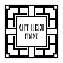 Art Deco vintage ornamental retro border frame. Old retro art deco element for vintage design. Retro art deco style.