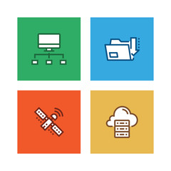 CLOUD DATA TECHNOLOGY LINE ICON SET