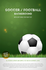Template for your soccer football poster with ball - obrazy, fototapety, plakaty