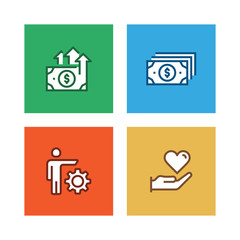 EMPLOYEE BENEFITS LINE ICON SET