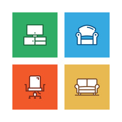 FURNITURE LINE ICON SET