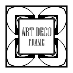 Art Deco vintage ornamental retro border frame. Old retro art deco element for vintage design. Retro art deco style.