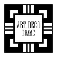 Art Deco vintage ornamental retro border frame. Old retro art deco element for vintage design. Retro art deco style.