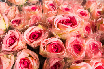 Beautiful bouquet close up of a rose in shop.Thailand.