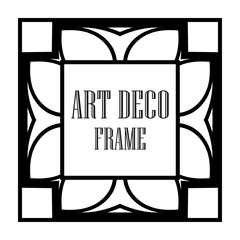 Art Deco vintage ornamental retro border frame. Old retro art deco element for vintage design. Retro art deco style.