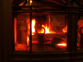 Getting warmer near the fireplace.
